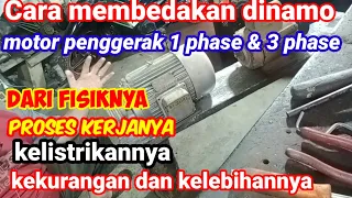 Cara membedakan dinamo penggerak 1phase & 3 phase seluruhnya.