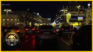 [4K] NIGHT DRIVING IN WINTER THROUGH THE MOST BEAUTIFUL AND FAMOUS STREETS OF MOSCOW! Driving Tour