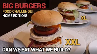 BIG BURGER FOOD CHALLENGE VLOG: Can we eat our INSANE homemade giant burger creations?