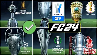EA SPORTS FC 24 | *NEW* ALL LICENSED COMPETITIONS (CUPS) ✅