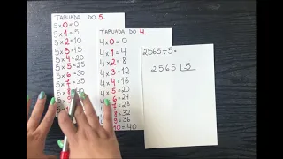 Divisão com a tabuada do 4 e do 5 - 3º ano - Matemática