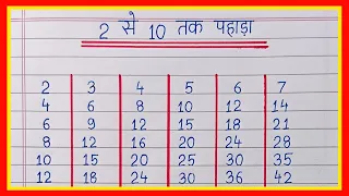 2 Se 10 Tak Pahada | 2 से 10 तक पहाड़ा हिंदी में | 1 to 10 table in hindi | pahada 2 se 10 tak