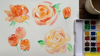 Watercolor Roses and Dagger Brush: A 7 minutes guide to learning watercolor roses!