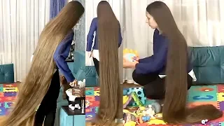 Real Life Rapunzel with Floor Length Hair Needs a Helper