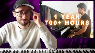 Adult Beginner Piano Progress - 1 Year of Practice | Pianist Reacts