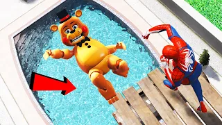 GTA 5 Water Ragdolls Spiderman vs Toy Freddy Jumps/Fails #99 (Euphoria physics Funny Moments)