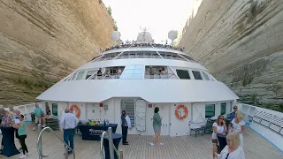 Transit the Corinth canal aboard the Windstar Legend. #windstar #greece #travel #cruiseship