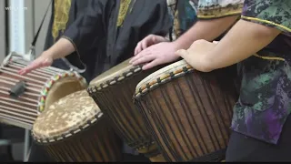 Performance teaches students about West African dance and drum
