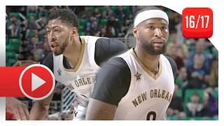 Anthony Davis & DeMarcus Cousins Full Highlights vs Jazz (2017.03.06) - 35 Pts, 20 Reb