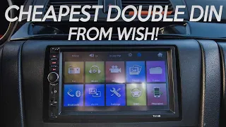 $60 DOUBLE DIN STEREO From WISH Install & Review (ACTUALLY GOOD!)