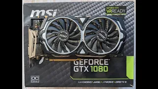 Видеокарта MSI GeForce GTX 1080 Armor 8GB GDDR5X [GTX 1080 ARMOR 8G OC] БУ