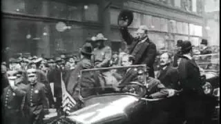 Theodore Roosevelt Riding in Auto