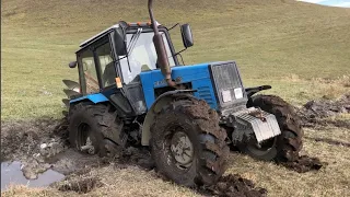 Tractor Belarus 1221 Stuck With Plow