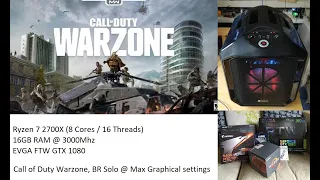 CorsairITX Ryzen 7 2700X, 16GB RAM, GTX 1080 vs Call of Duty Warzone at Max settings