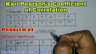 Correlation l Karl Pearson's Coefficient of Correlation l Direct Method