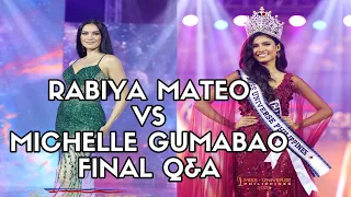 RABIYA MATEO VS MICHELLE GUMABAO FINAL Q&A