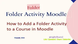 How to Add a Folder Activity to a Course in Moodle