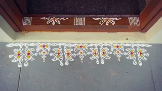 varamahalakshmi festival special doorstep border rangoli design (5) @advicreations2294