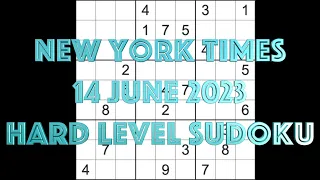 Sudoku solution – New York Times sudoku 14 June 2023 Hard level