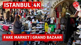 Grand Bazaar-Fake Market In Istanbul 2023 30 March Walking Tour|4k UHD 60fps