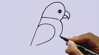 how to draw Parrot 🦜 from 5 number || Number Drawing || Parrot Drawing || Bird Drawing |Easy Drawing