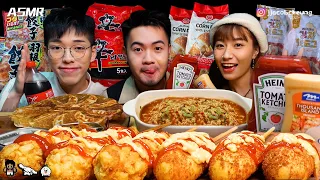 【ASMR】芝士薯仔熱狗 辛拉麵 餃子 可樂 Cheese Hotdog Shin Ramen Dumpling Cola 치즈핫도그 신라면 만두 콜라 Mukbang｜JJACOB’s STORY