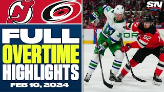 New Jersey Devils at Carolina Hurricanes | FULL Overtime Highlights - February 10, 2024