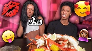 I WANT TO BE A GIRL MUKPRANK 🤣 KINGCRAB BaddieTwinz StephAndtasha | Juanaeat 2