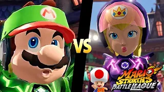 Mario Strikers Battle League Team Mario vs Team Peach in Spooky Mansion