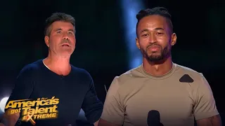 Aron Evins: Parkour Artist Jumps Over Moving Cars and Simon Cowell Didn't Like it BUT...