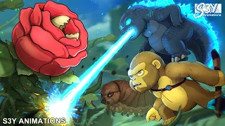 Baby Godzilla, Kong, Mothra Larva vs. Biollante – Animation 6
