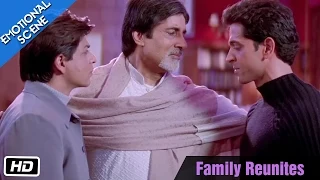 परिवार का पुनर्मिलन-भावनात्मक द्श्य- कभी खुशी कभी गम- अमिताभ बच्चन, शाहरुख खान