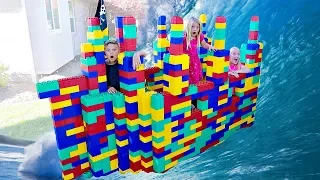 GIANT LEGO Battleship Game! BOYS vs. GIRLS