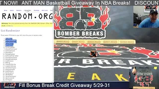 Welcome to BomberBreaks.com Friday Live Sports Card Group Breaks, Break Credit Giveaway Today!!