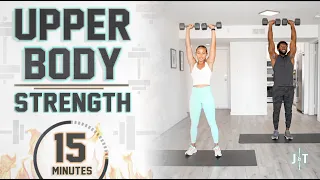 15 Minute Upper Body Dumbbell Workout [Strength Training]