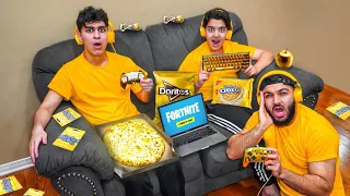 Last To Stop Playing Fortnite With GOLD GAMING SETUP Wins V-Bucks!