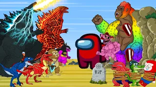 Rainbow GODZILLAmonarch x Kong Godzilla AMONGUS: Monsterverse Who Win?, EVOLUTION Animation Cartoon