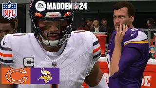 Madden 24 Justin Fields Bears vs Minnesota Vikings Week 12 Full Simulation 2023 PS5 4K Game Play