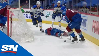 Devon Toews Leaves Game After Taking Hit To Head From Sammy Blais