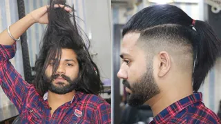 Long hairstyle for men's | fade cut | with Beard setting by M.h salon