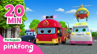 Bombeiro, Polícia, Ambulância🚨| Resgate | +Completo | Pinkfong, Bebê Tubarão! Canções para Crianças