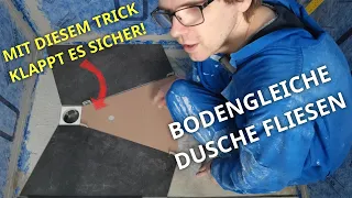 Bodengleiche Dusche mit Gefälle selbst fliesen | Gefälleschnitt | Blanke AQUA-GLAS