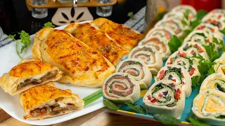 Calzone and tortilla rolls recipe - appetizer recipes for the party!