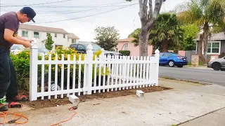 Installing Freedom White Vinyl Fence with my Parents