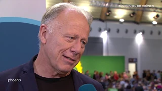 Jürgen Trittin im Interview auf dem Parteitag (BDK) der Grünen am 16.11.19((