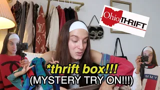 the ULTIMATE MYSTERY thrift store box...from OHIO!! + HUGE try on haul! (iconic finds!)