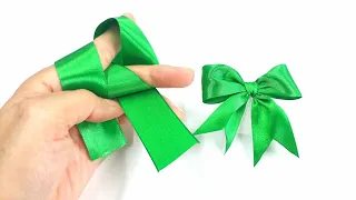 DIY bow with ribbon/ How to make simple Satin Bow