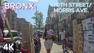 BRONX 170TH STREET AND MORRIS AVE.[4K] WALKING TOUR NYC USA !!!