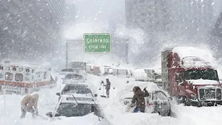 USA RIGHT NOW! Heavy Snowfall with Blizzard in Denver, Colorado