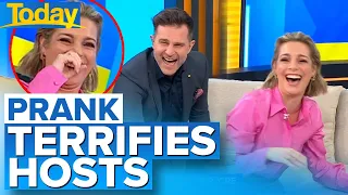 Host almost swears after prank on live TV | Today Show Australia